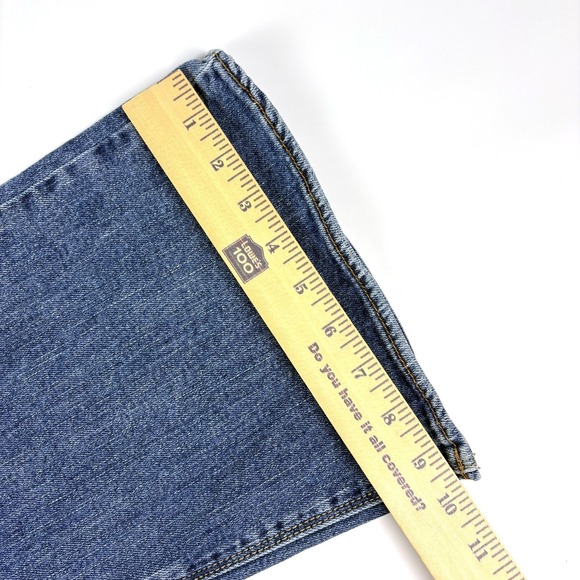 American Eagle Artist Jeans Sz 10 Long Blue Wide Leg Flare Low Rise Stretch Sk8 - Picture 16 of 16